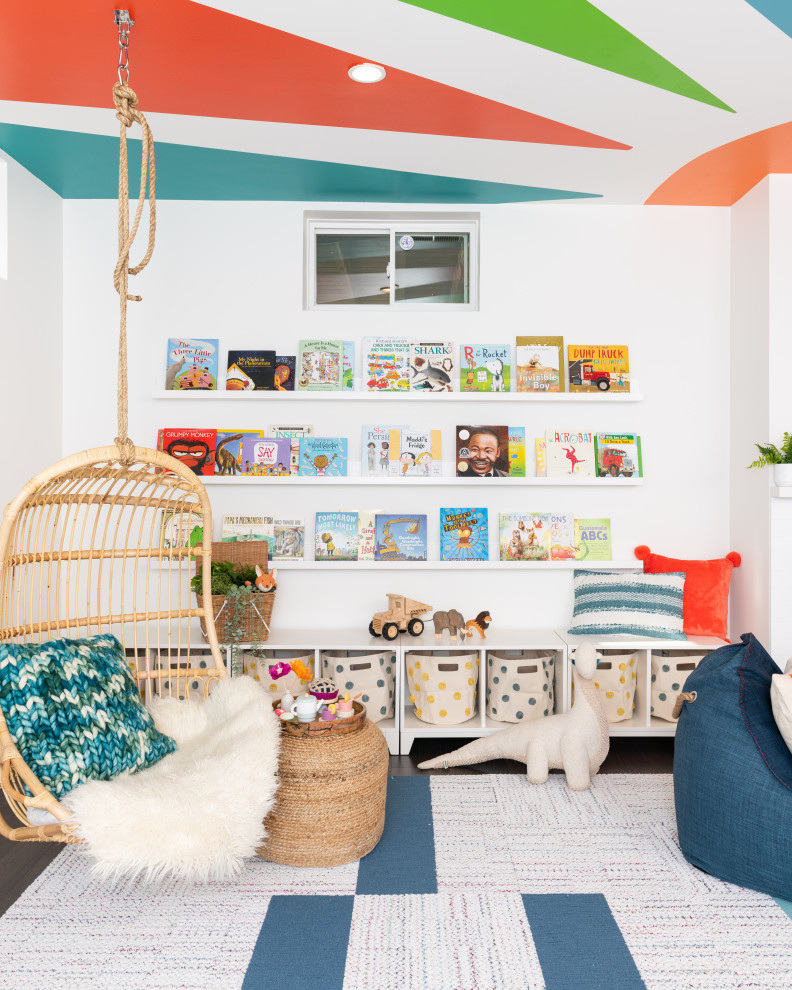 Ray of Sunshine Bethesda Playroom - Inspiration for a large contemporary childrens' room remodel in DC Metro