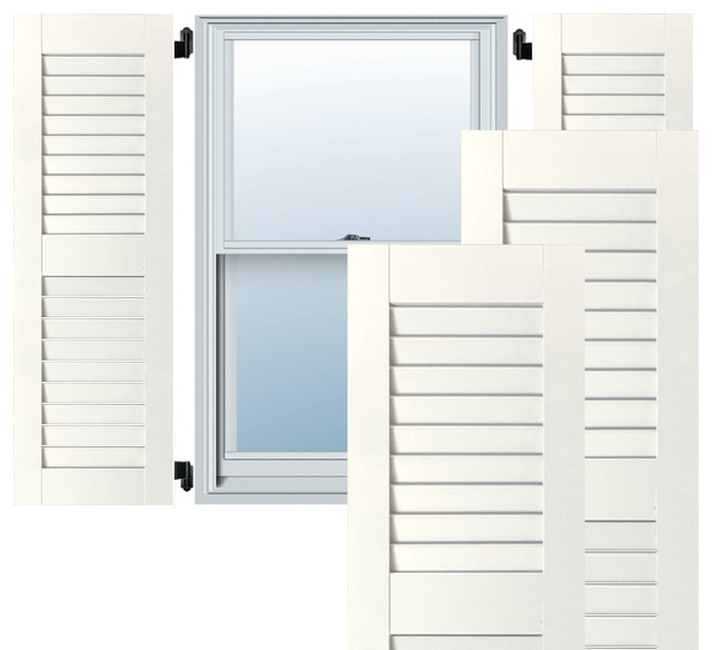 18" x 60" Exterior Pine Louvered Shutters, Black 18" x 60" Exterior Pine Louvered Shutters, Black