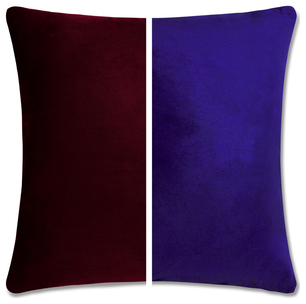 Reversible Cover Throw Pillow, 2 Piece, Mauve Purple, 20x20, Fiber Fill