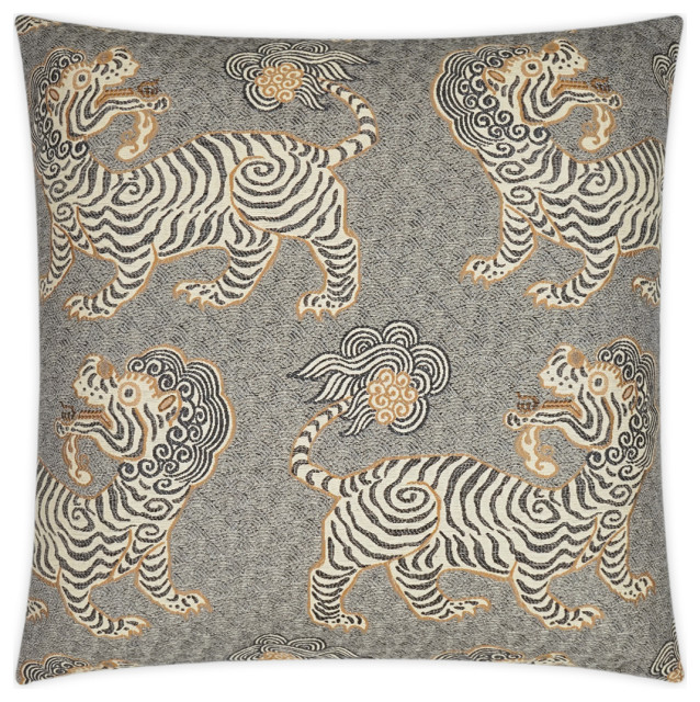 Kathmandu Pillow Onyx, 24" x 24" Asian Decorative Pillows by