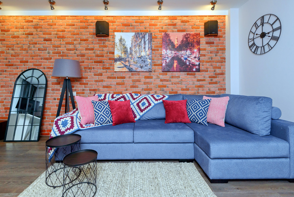 Красный кирпич в интерьере