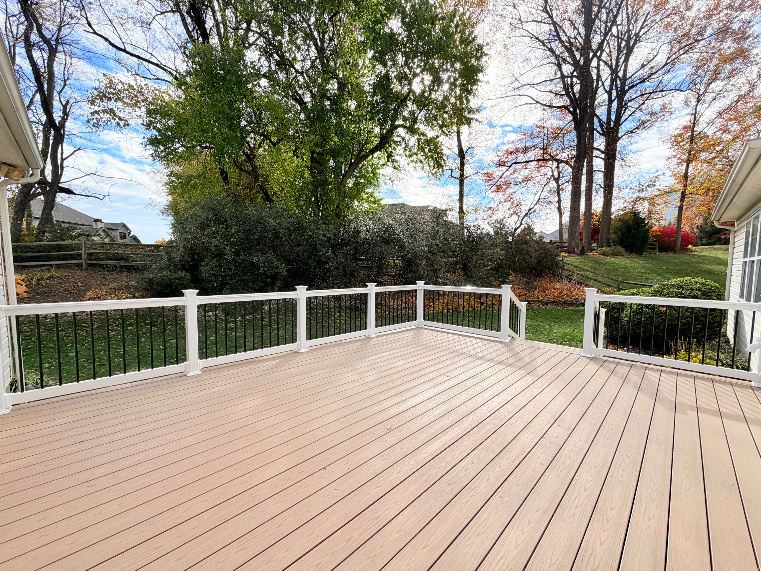 TimberTech Brownstone Composite Deck with White & Black Railing