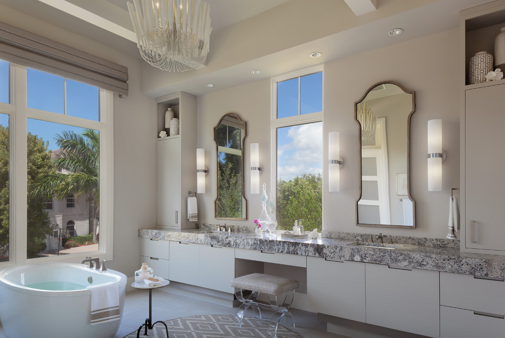 Inspiration for a transitional bathroom in Miami.