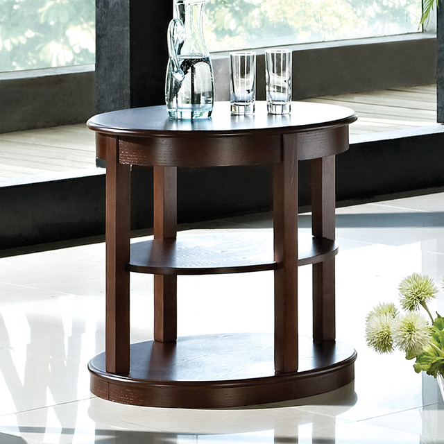 Steve Silver Crestview Oval End Table in Espresso