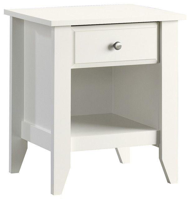 Sauder Shoal Creek Nightstand In Soft White Beach Style