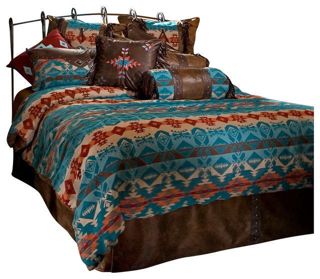 Turquoise Chamarro Bedding Set, Turquoise Twin Bedding