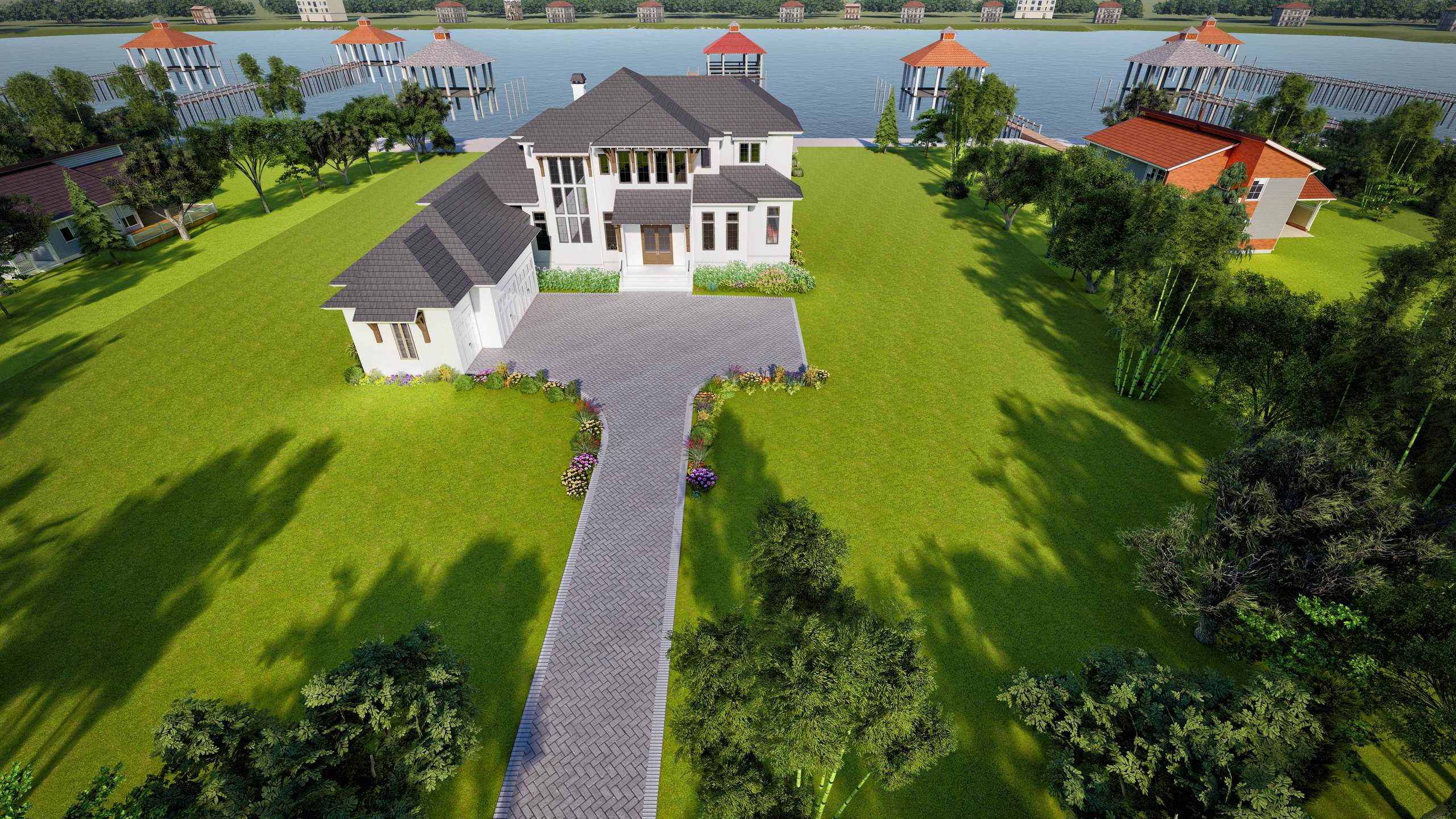 Bob Chatham Custom Home Design - Modern Mediterranean on Bayou St John