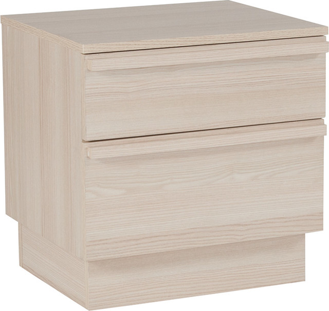 Valencia Collection 2 Drawer Nightstand In Cambria Ash Finish Transitional Nightstands And Bedside Tables By Homesquare