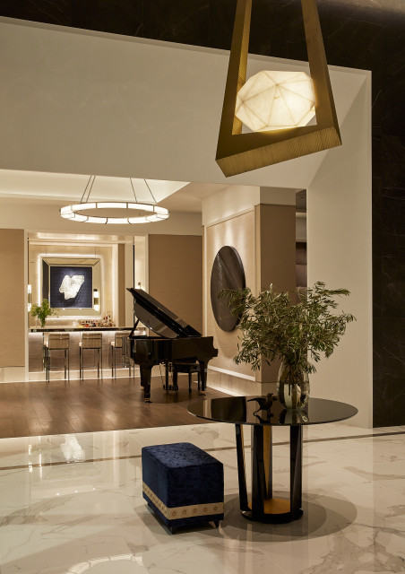 Entryway With Piano transitional-entry
