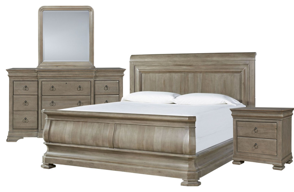 Universal Furniture Reprise Sleigh Bedroom Set, Driftwood Traditional