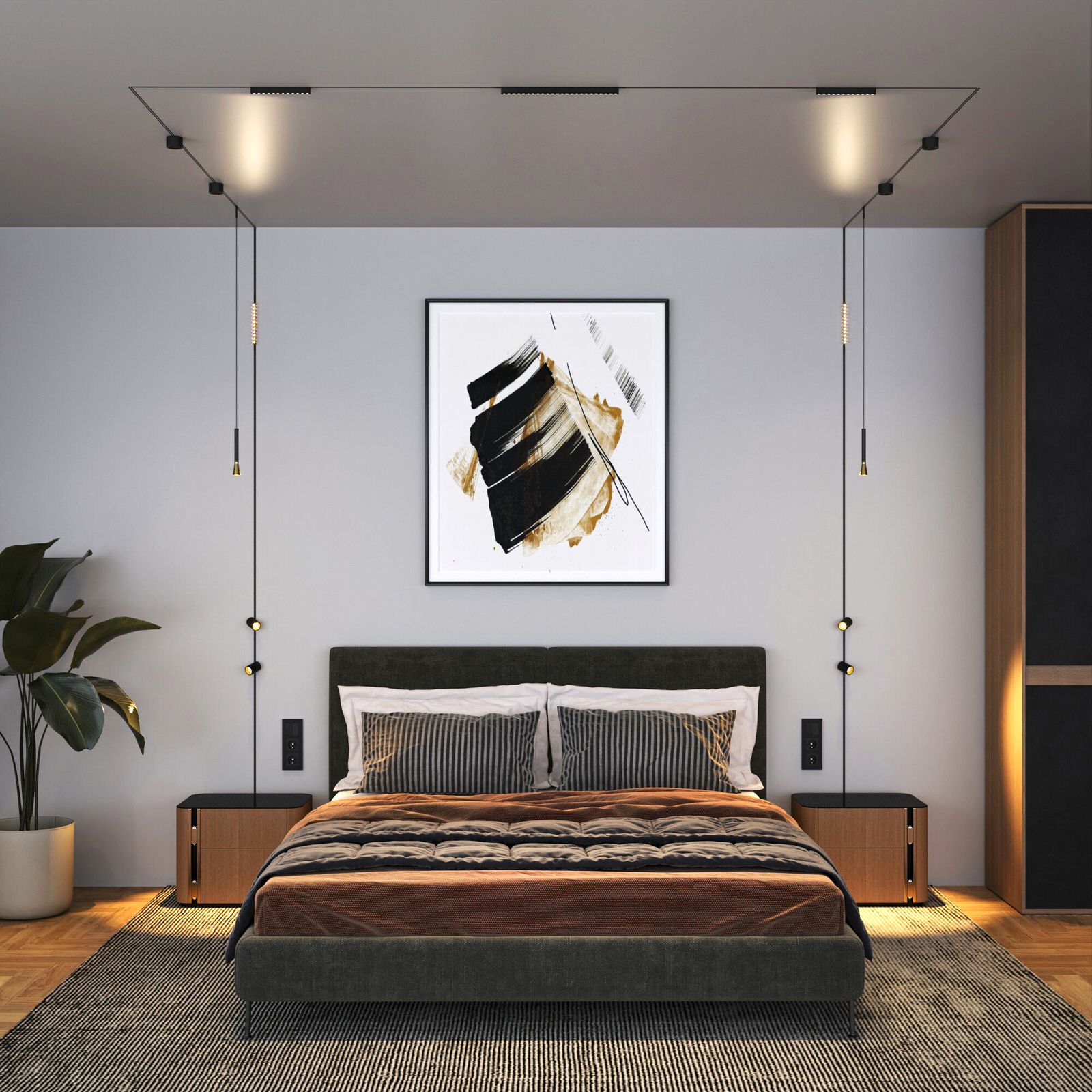 Mini Magnetic Трековый светильник 9W 3000K черный