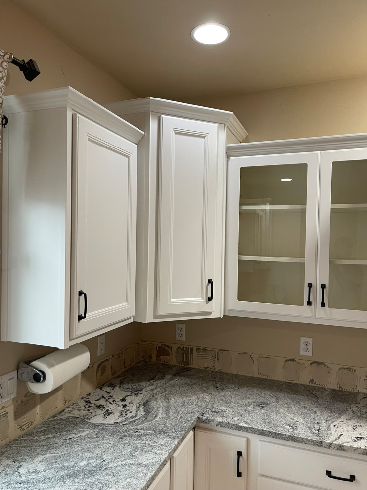Bright White Kitchen Remodel With Custom Cabinet Finishing