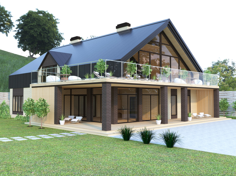 Проект большой БАНИ с террасой на базе отдыха.