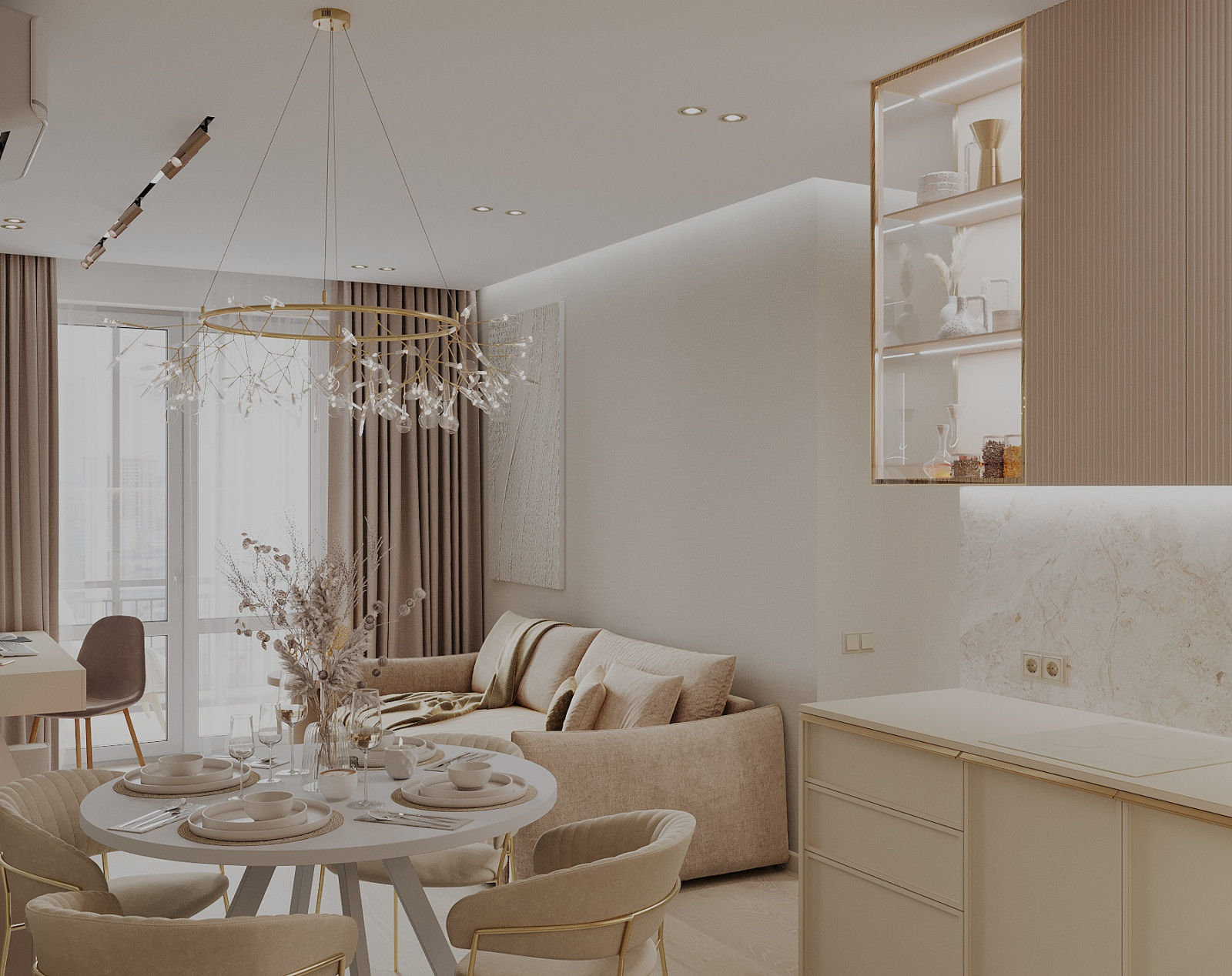 Интерьер 4-ёх комнатной квартиры_ "VANILLA LATTE"