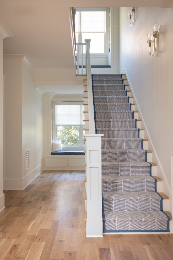Beach style staircase photo in Raleigh