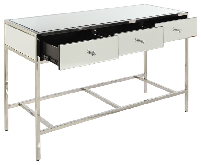 Acme Weigela Sofa Table Mirrored And Chrome
