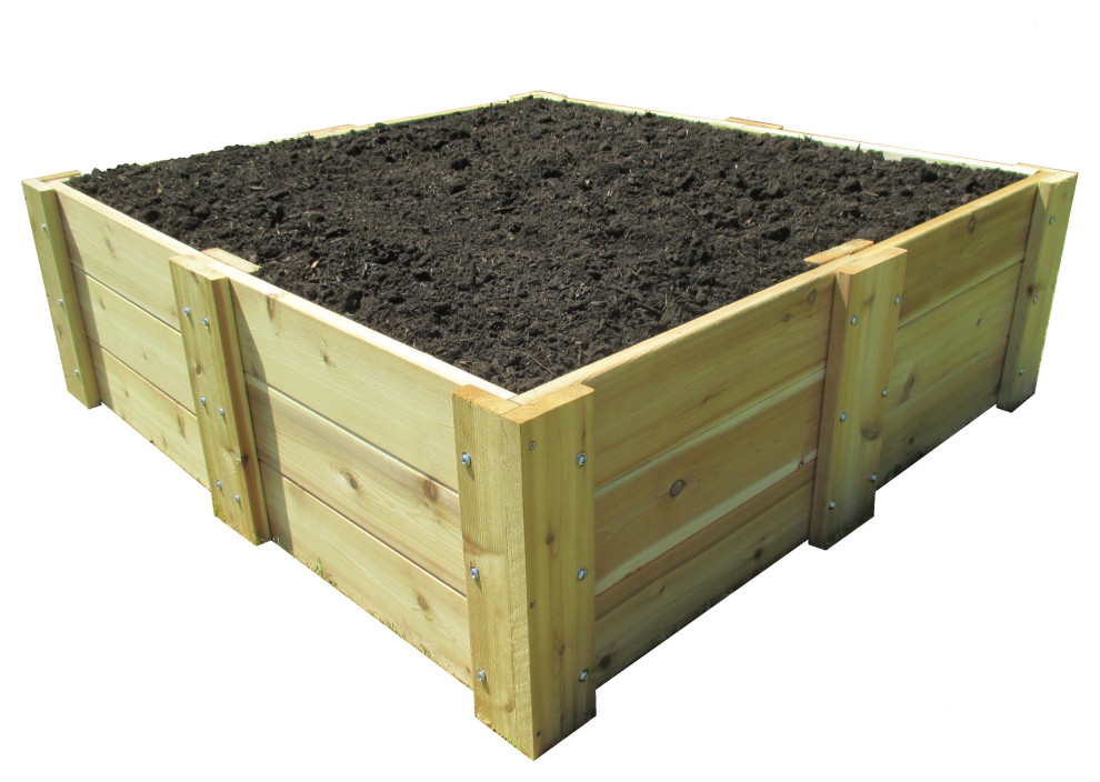 Infinite Cedar Deep Root Cedar Raised Bed Garden Kit, 4 ft. x 4 ft. x