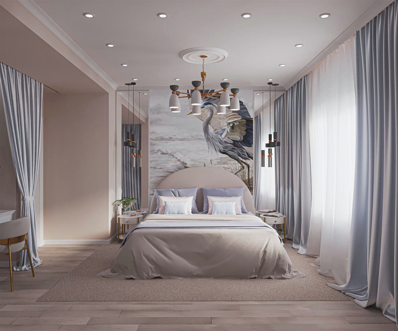 Мягкий интерьер  с деталями.