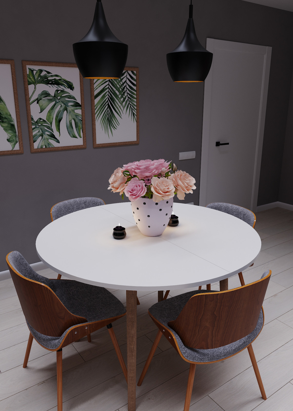 Частный дом «серые оттенки минимализма с современной классикой»