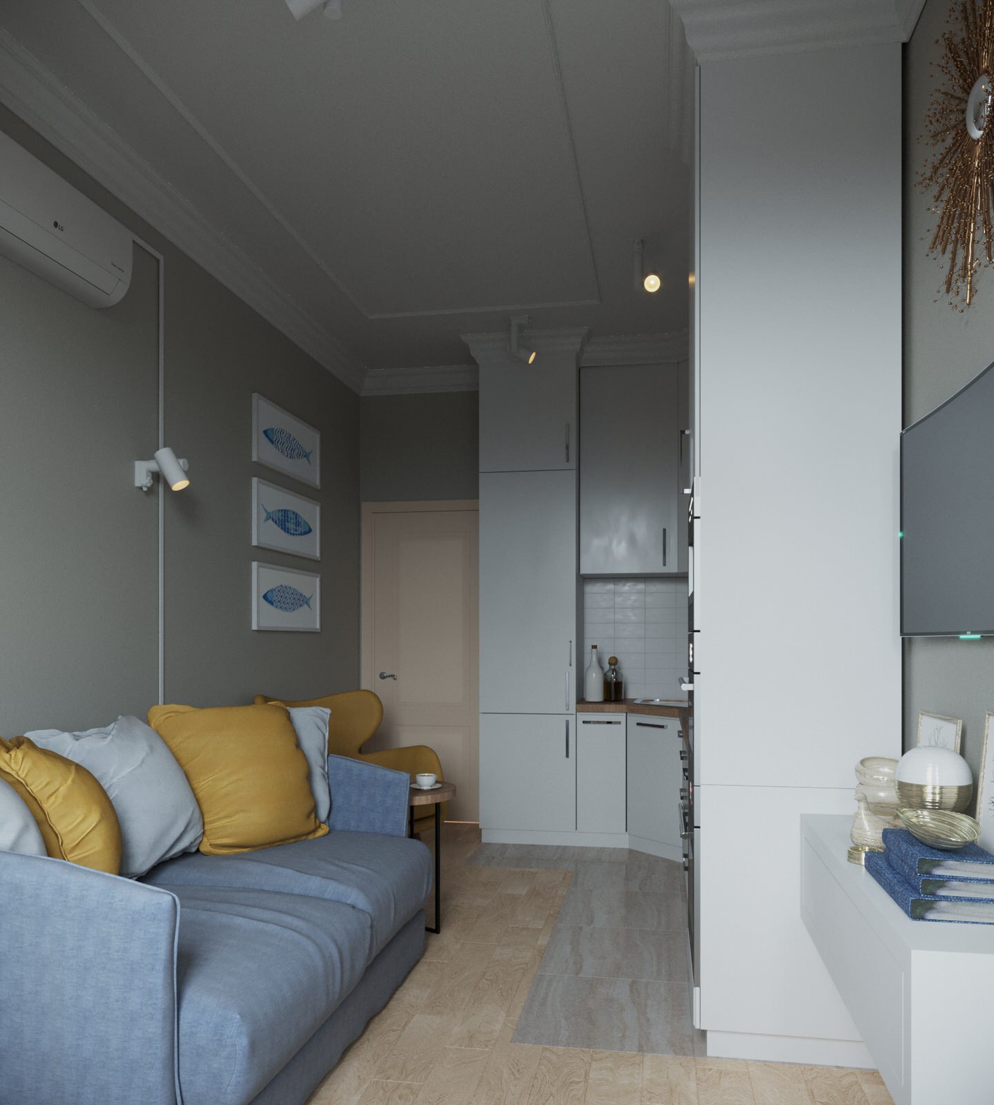 4-к квартира в Москве в пастельных тонах современной классики