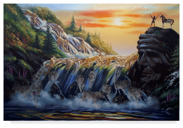 "The Waterfall" by D. Rusty Rust, Canvas Art