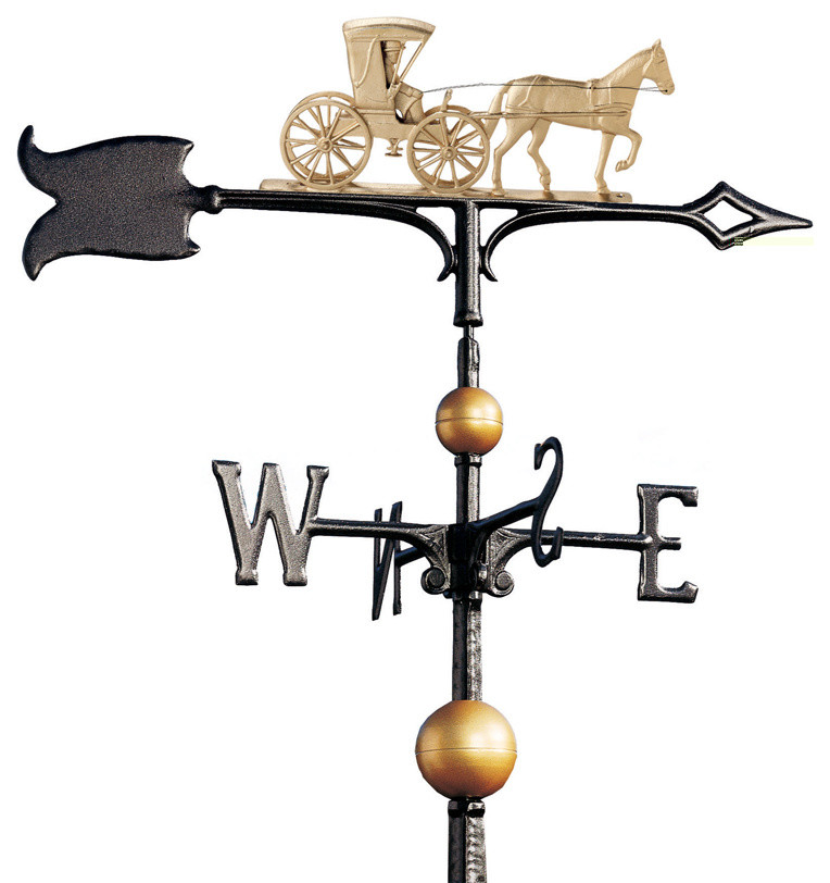 13.5"x6" 30" Full-Bodied Country Doctor Weathervane, Gold-Bronze