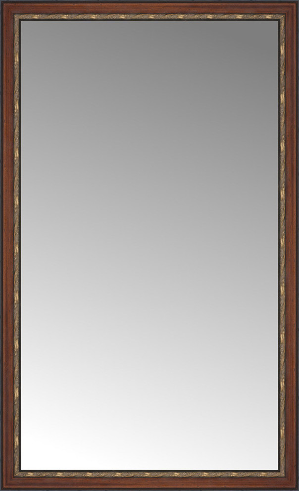 48"x78" Custom Framed Mirror, Ornate Brown