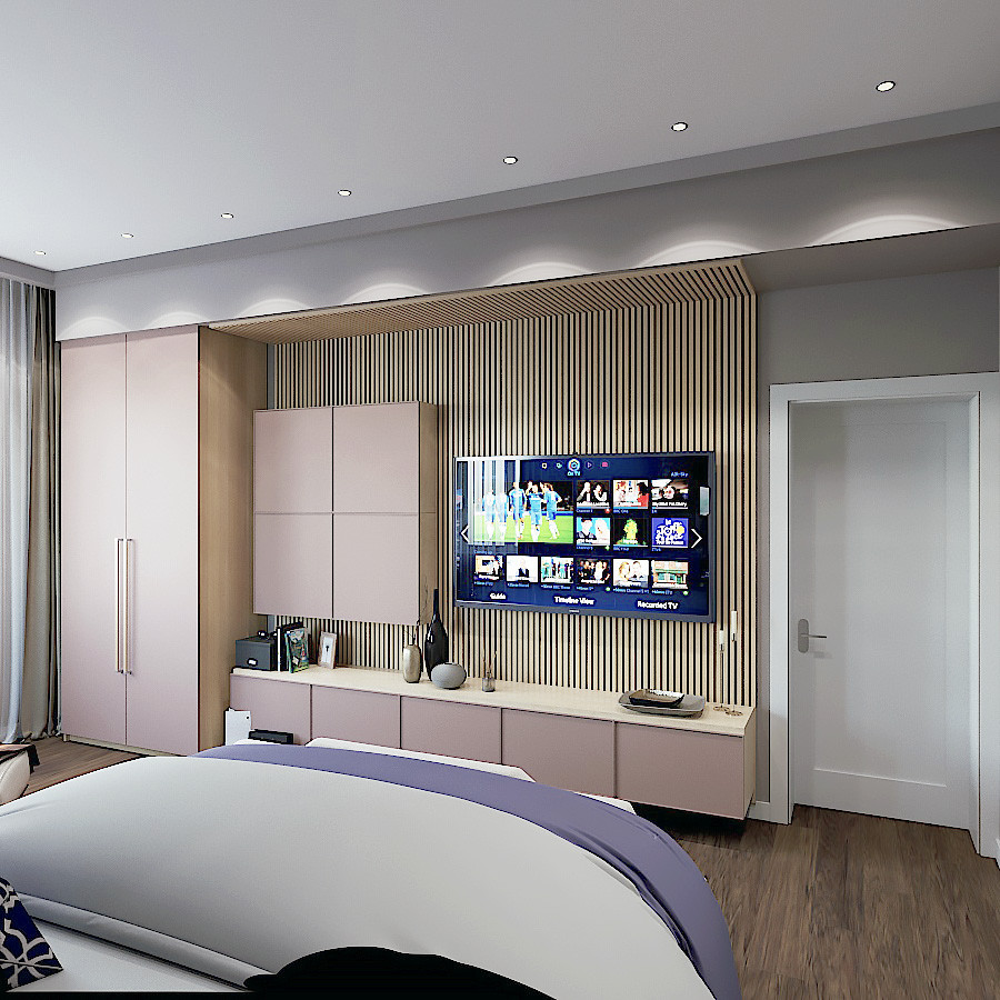 Дизайн спальни от компании Прямой Угол