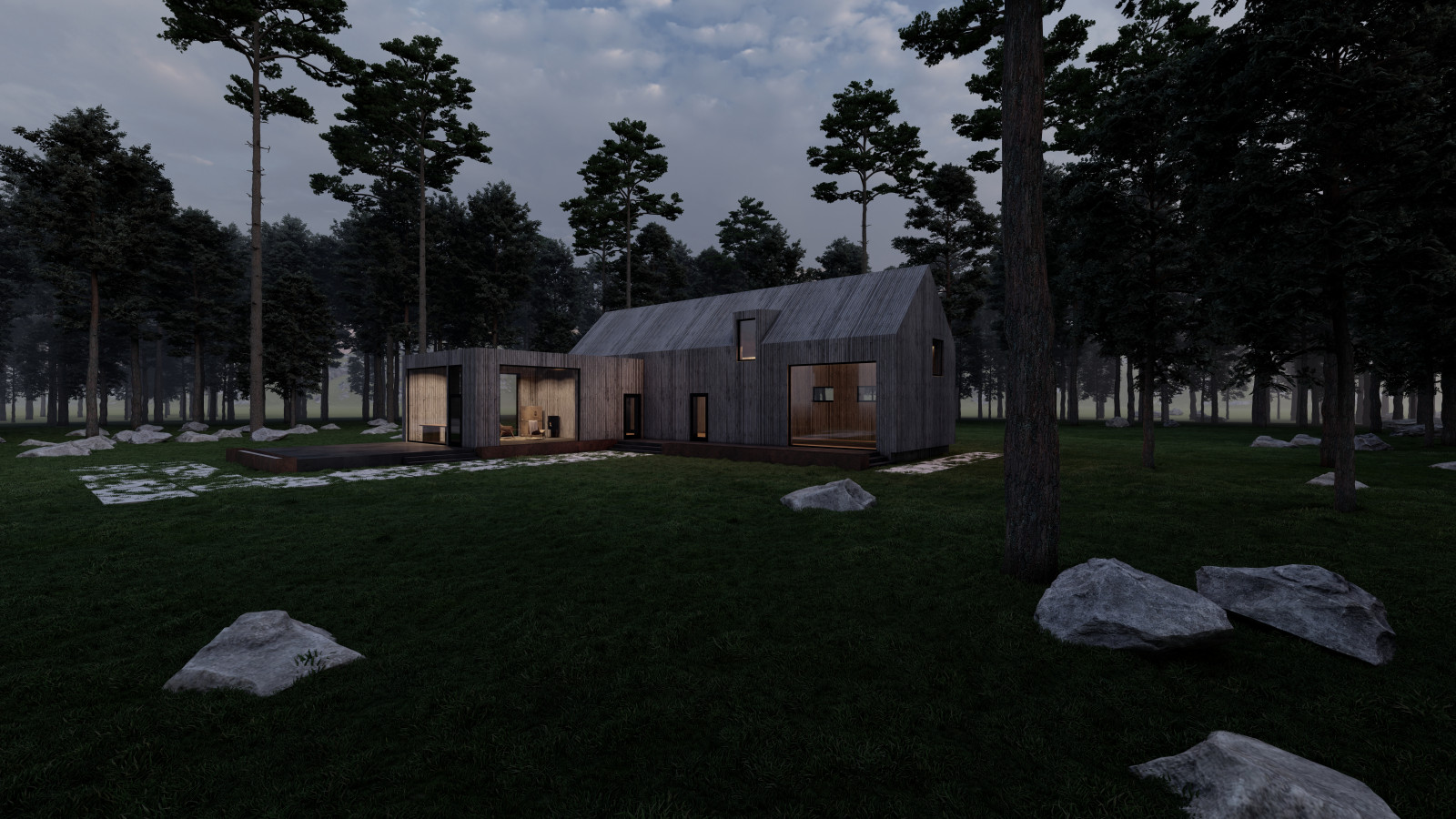 Бассейн в лесу