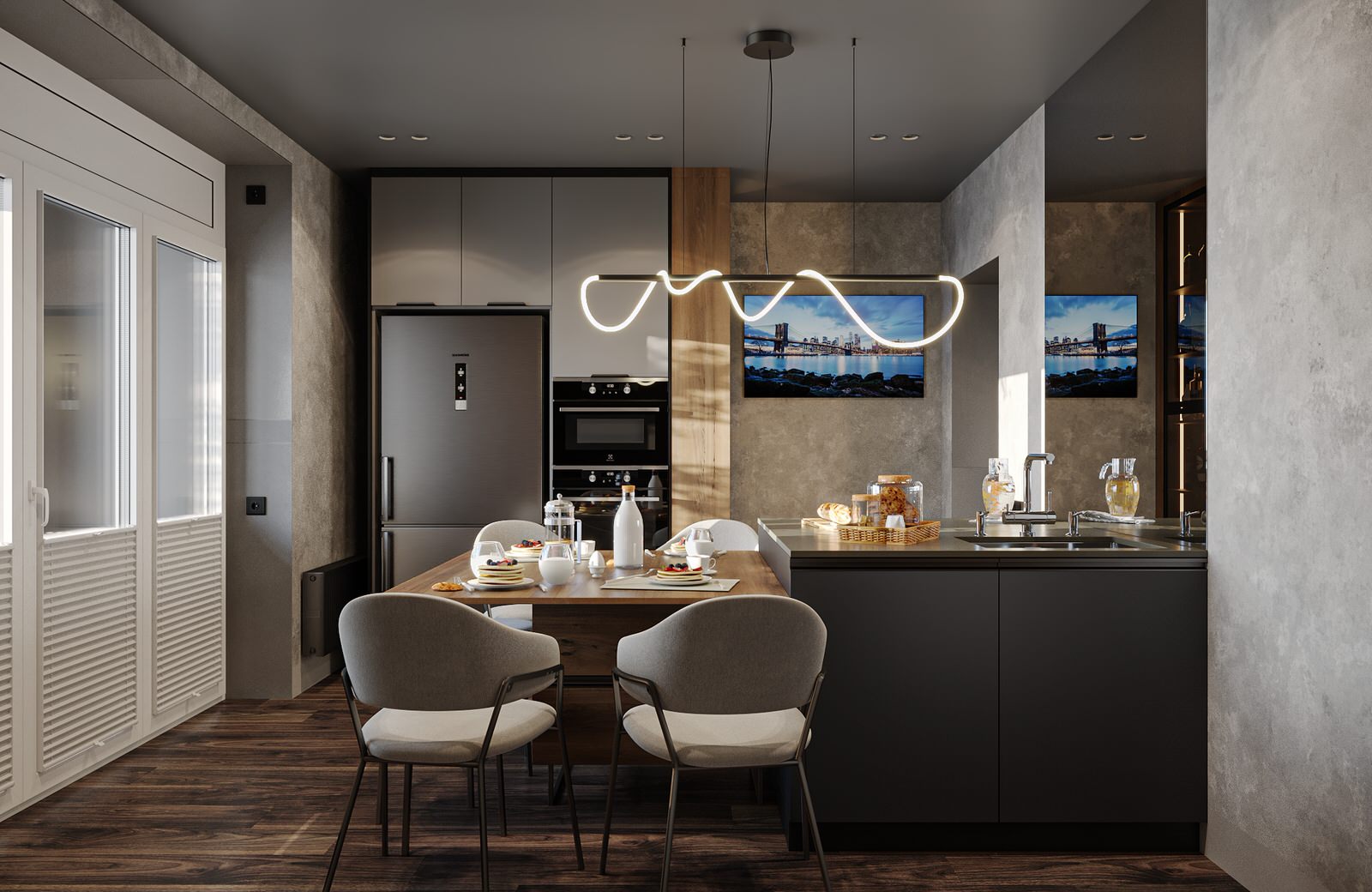 Квартира 93 кв.м. г. Калининград  Кухня