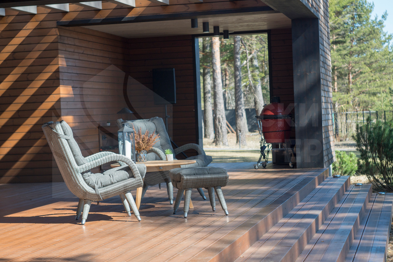 Одноэтажный дом в современном стиле с уютной сауной