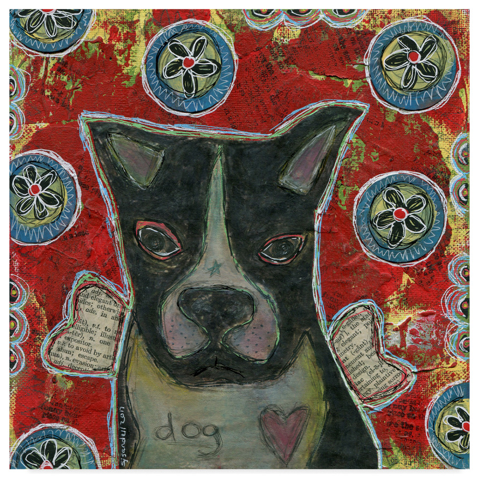 Funked Up Art 'Boston Terrier Red' Canvas Art, 24"x24"