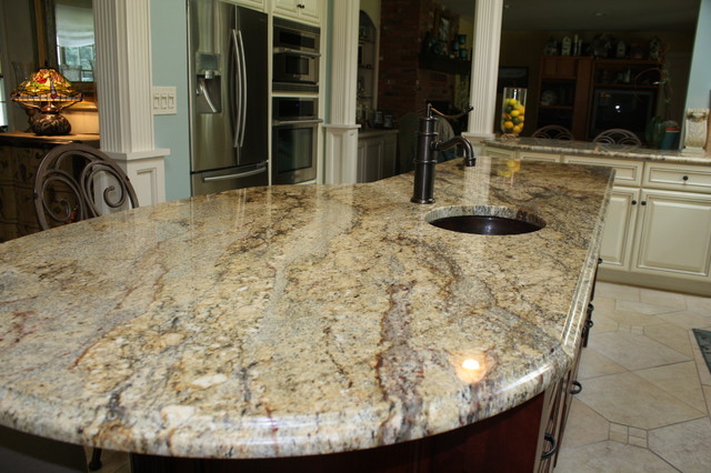 Yellow River Granite Counter Tops Traditional Kitchen New