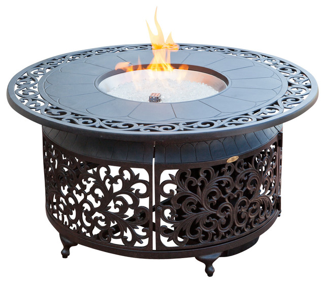 Fire Sense Cast Aluminum Liquid Propane Fire Pit Traditional