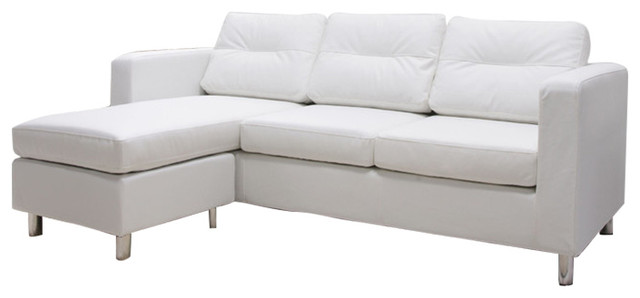 Detroit Convertible Sectional Sofa And Ottoman Set Modern Detroit Convertible Sectional Sofa And Ottoman Set White