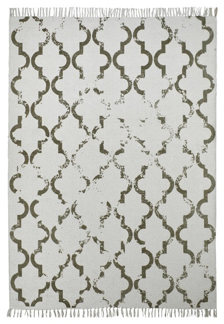 Stockholm Moroccan Tile Floor Rug, Taupe, 120x170 Cm