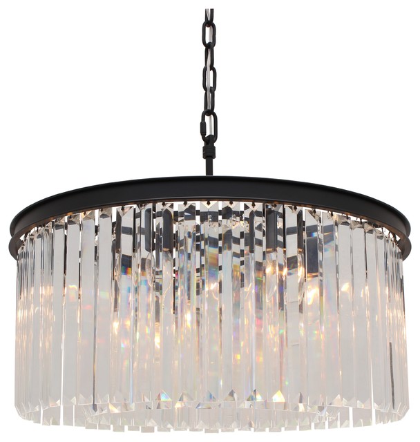 Lightupmyhome D Angelo 8 Light Round, Glass Crystal Chandelier Vintage