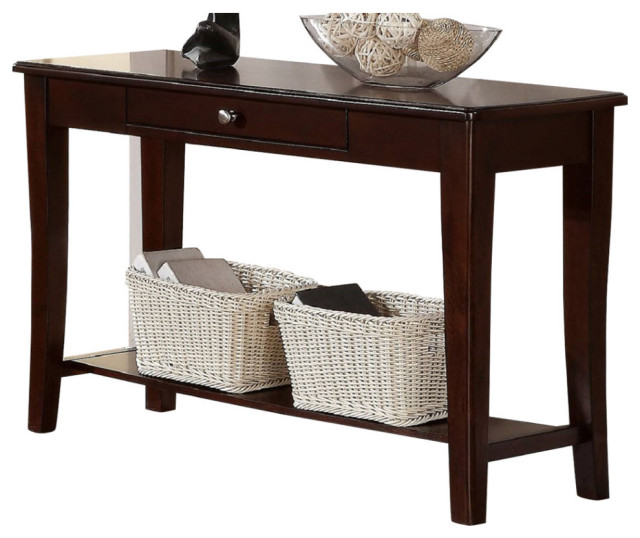Rectangular Console Table, Brown Transitional Console Tables by