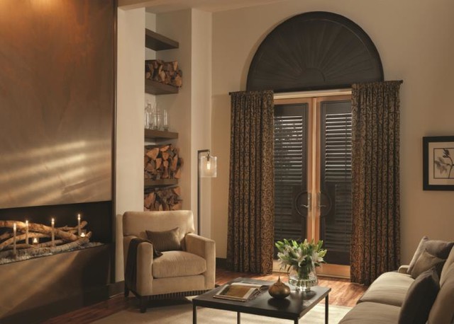 Custom Shutter Panels rustic-living-room