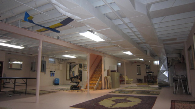 Basement Ceiling eclectic-basement