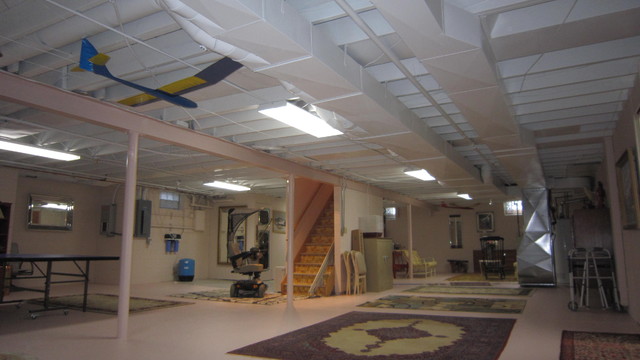Basement Ceiling Eclectic Basement Milwaukee By