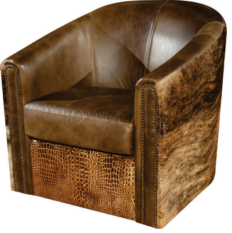 Rustic Swivel Tub Accent Chair - Southwestern - Armchairs And Accent