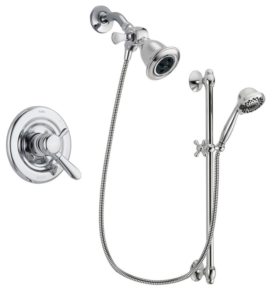 Delta Lahara Chrome Shower Faucet System w/ Shower Head and Hand Shower