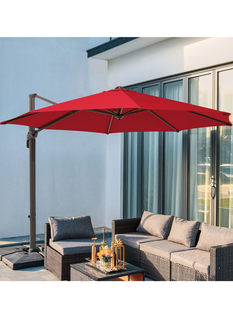 Jearey Alex Cantilever Outdoor Umbrella, 9' Contemporary Outdoor