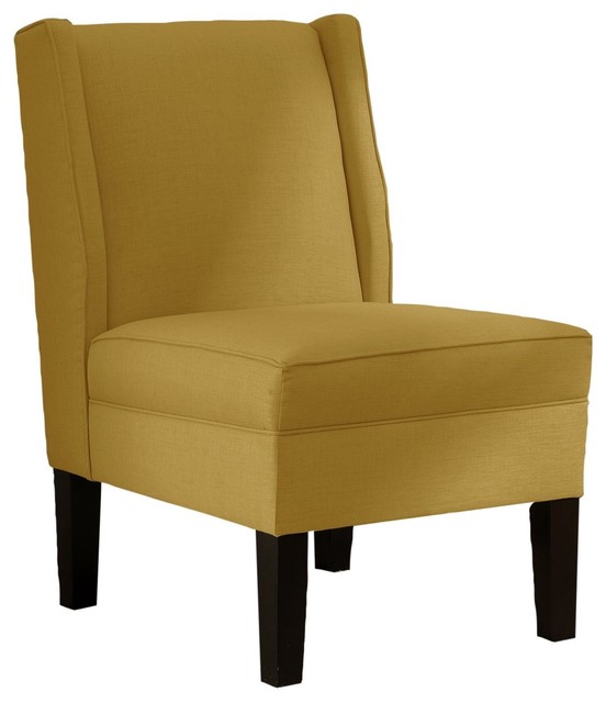 Skyline Furniture Linen Wingback Chair, French Yellow