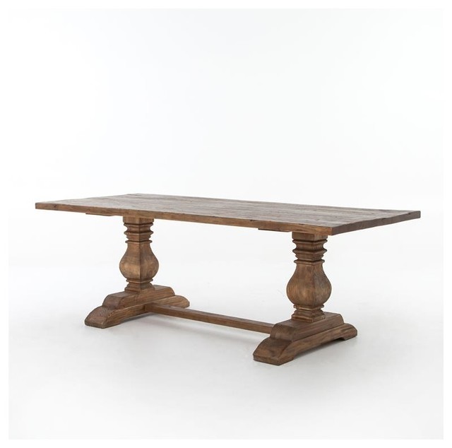 Four Hands Hughes Durham Dining Table With Oak Top Traditional Dining Tables by Seldens