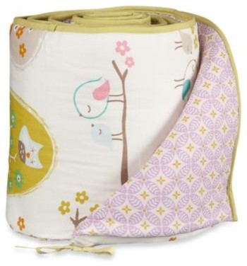 Lolli Living by Living Textiles Baby Crib Bumper in Lovebirds/Tigerlily Orchid
