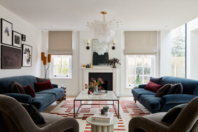 West Dulwich Family Home nyklassisk-vardagsrum