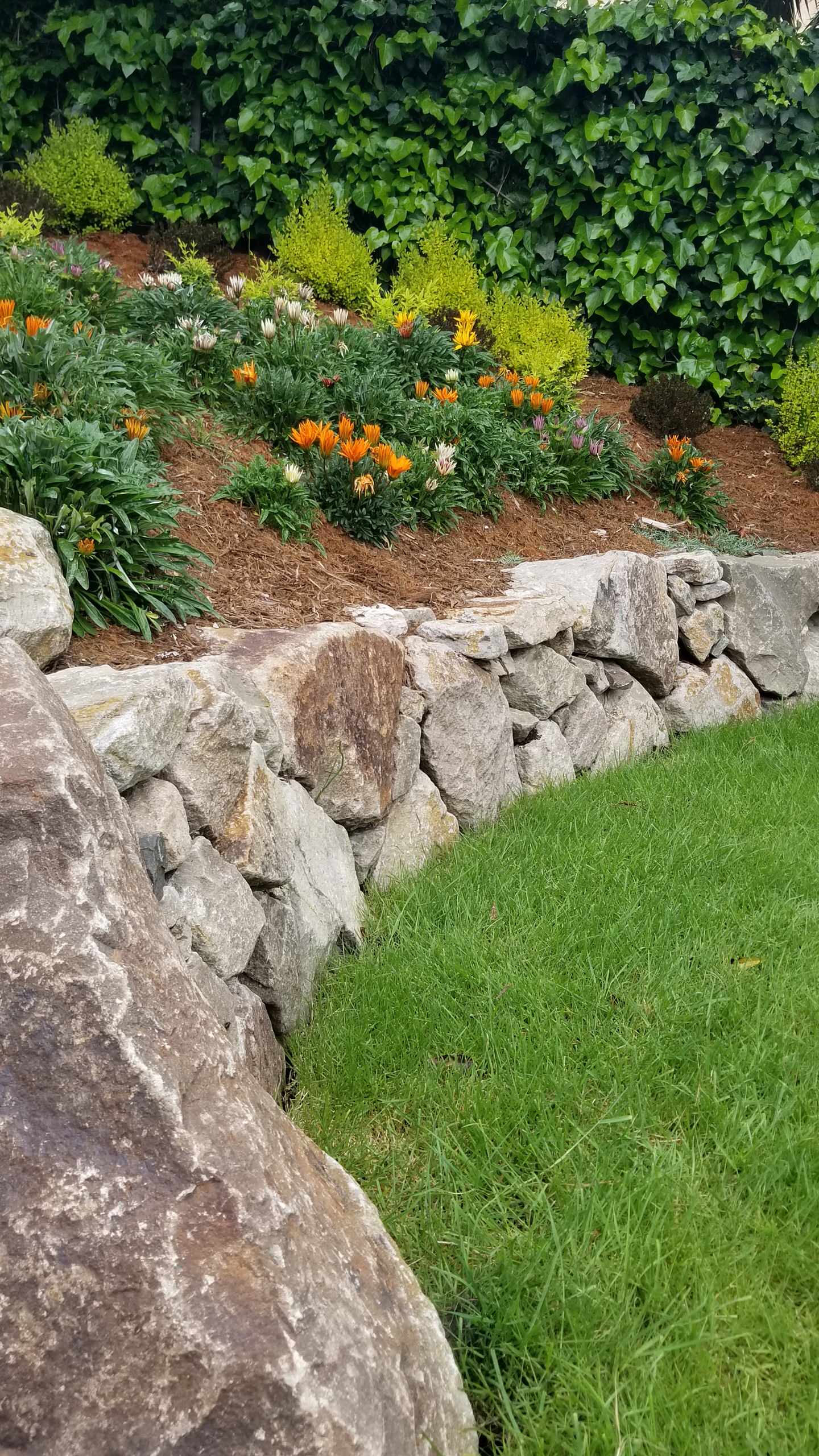 Stone Walls and Planting Area