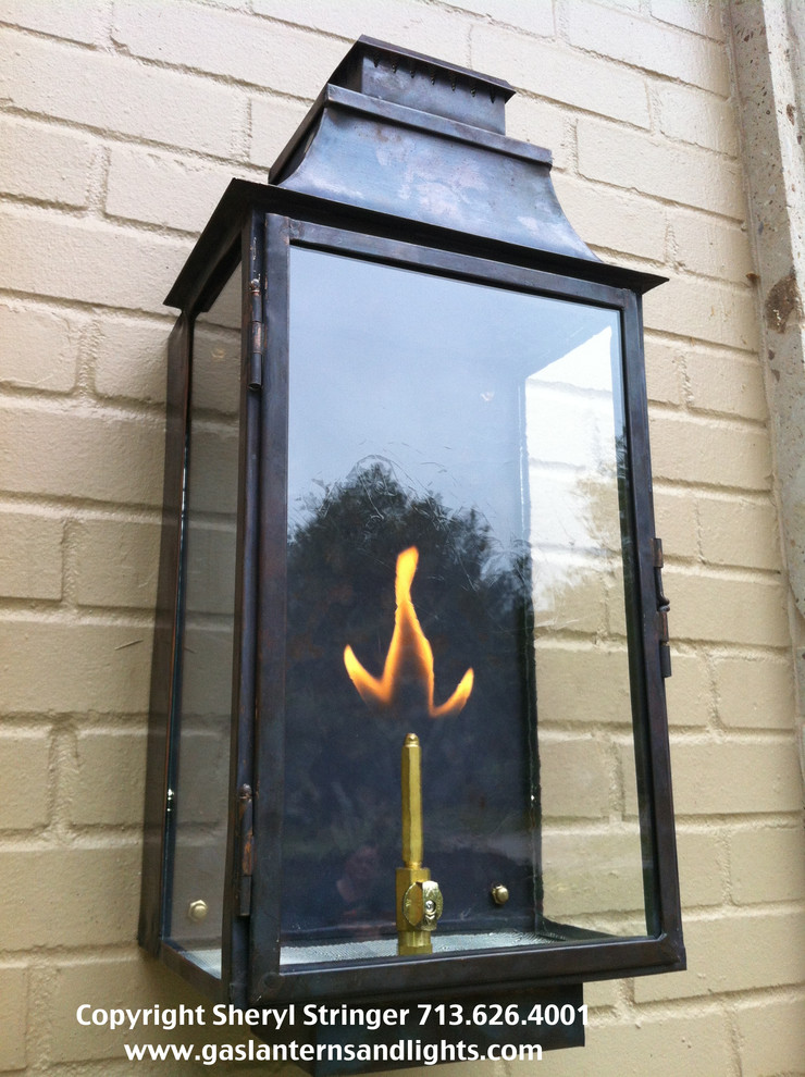 Sheryl's Flush Mount Gas Lantern with Dark Patina Finish